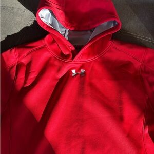 Under Armour Scarlet Hoodie with Silver Logo